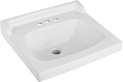 Ceramic Bathroom Sink Top with Raised Back - Fits Standard 18” Vanity | Elegant and Durable Bathroom Sinks for Modern Homes - Upgrade Your Space - Perfect for Any Bathroom Design
