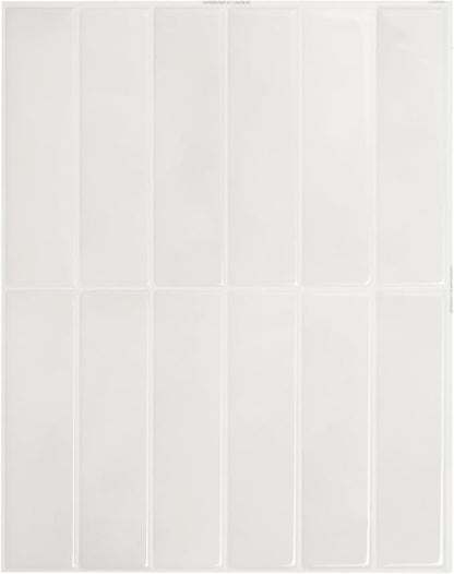 Smart Tiles Peel and Stick backsplash, Stacked White & Grey, 11.43"x9" | Pack of 5 (3.5 sq ft), Glossy, Heat/Moisture Resistant, Low VOC, Kitchen/Bathroom, Renter Friendly, Made in Canada