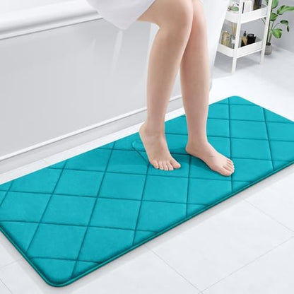 OLANLY Memory Foam Bath Mat 47x20, Ultra Soft and Absorbent Bathroom Rugs