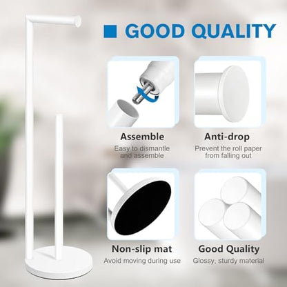 Toilet Paper Holder Stand, White Toilet Paper Holder Free Standing