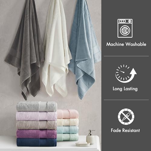 Madison Park 100% Turkish Cotton 600 GSM Bath Towel Set, 6 Piece, Charcoal