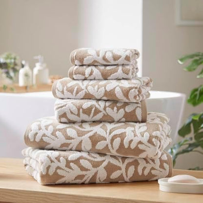 Madison Park Skyler Floral Decorative Bath Towel Set, 6 Piece, Taupe