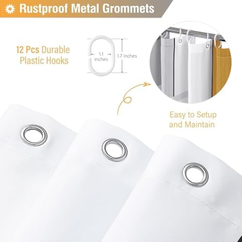 BTTN 72 x 84 Tall Modern Geometric Waterproof Fabric Shower Curtain, Gold