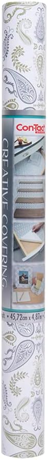 Con-Tact Brand Creative Covering, Self-Adhesive Shelf Liner, Multi-Purpose Vinyl Roll, Easy to Use and Apply, 18'' x 16', Abby Sage