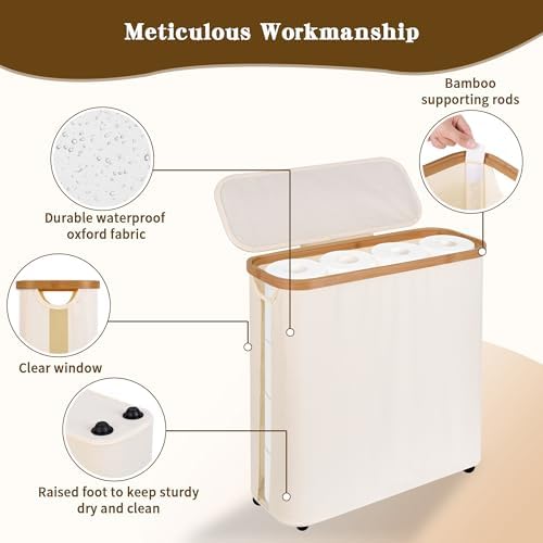 Toilet Paper Storage Basket with Lid - The Ultimate Bathroom Organizer, Free Standing Toilet Paper Holder for Up to 12 Mega Rolls, Toilet Tissue Storage Bin with Handle for RV Closet, Beige