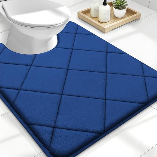 OLANLY Memory Foam Toilet Rugs U-Shaped 24x20, Ultra Soft and Absorbent