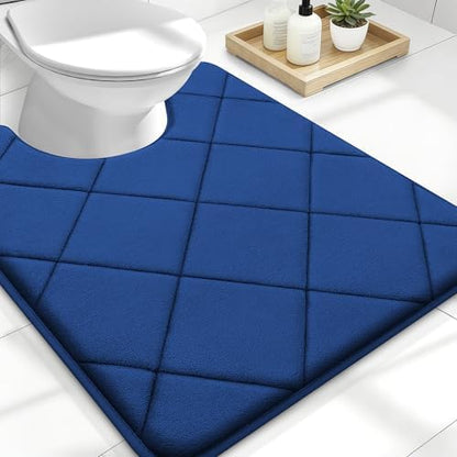 OLANLY Memory Foam Toilet Rugs U-Shaped 24x20, Ultra Soft and Absorbent