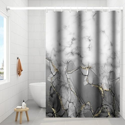 Gray Marble RV Stall Waterproof Shower Curtain 60x72 inches