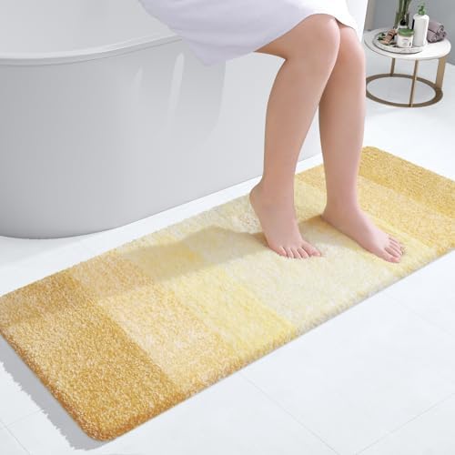 OLANLY Bathroom Runner Rug 47x17, Extra Soft Absorbent Microfiber Bath Rugs