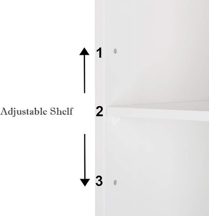 Karl home White Wall Mounted Medicine Cabinet, Single Mirror Bath Storage | Wooden Wall Cabinet with Adjustable Shelves for Bathroom, Living Room, Entryway Storage