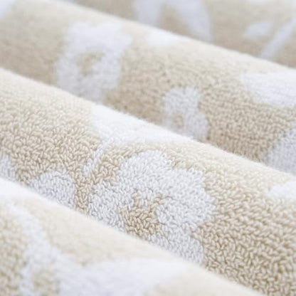 Lucky Brand Folk Floral 6 Piece Bath Towel Set - (2) Bath Towels, (2) Hand Towels, and (2) Washcloths - Beige Taupe Premium Bathroom Towel Set