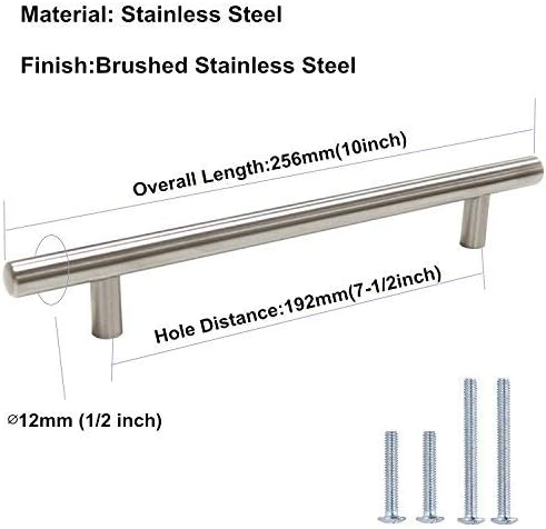 homdiy 15 Pack Brushed Nickel Cabinet Hardware Cabinet Pulls - HD201SN Cupboard Handles Modern Cabinet Door Handles 7-1/2inch Hole Center Modern T-Bar Pulls