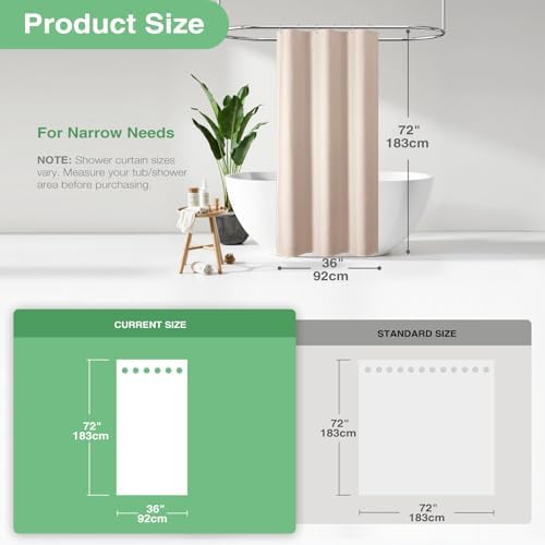 Dynamene Stall Waffle Shower Curtain 256 GSM Heavy Fabric 36x72 Blush Pink