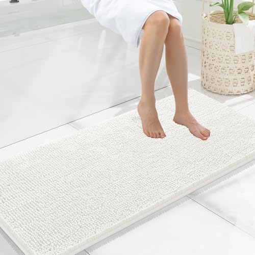 Smiry Bathroom Rugs 47X20, Luxury Chenille Extra Soft Absorbent Bath Mat