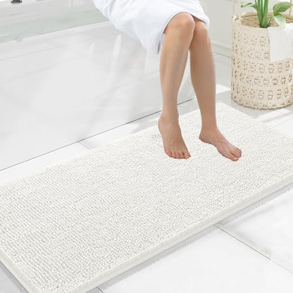 Smiry Bathroom Rugs 47X20, Luxury Chenille Extra Soft Absorbent Bath Mat