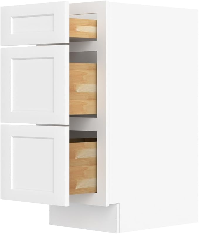 Furinno Shaker Bath Vanity Cabinet Without Top, Ready to Assemble, 21 D x 15 W x 34.5 H, White