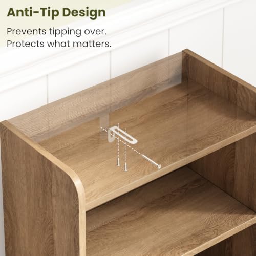 Small Bathroom Storage Cabinet with 2 Doors & Shelf,Rattan Natural