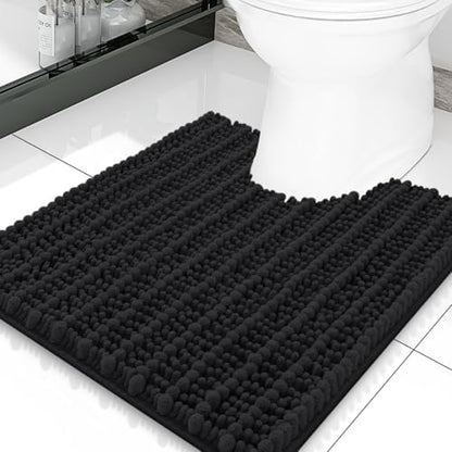 Smiry Bathroom Toilet Rugs U Shaped 20X20, Chenille Bath mats for Toilet
