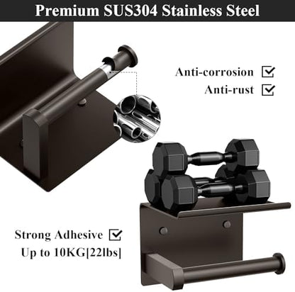 Toilet Paper Holder with Shelf Wall Mounted Toilet Paper Roll Dispenser