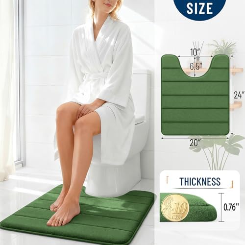 OLANLY Memory Foam Toilet Rugs U Shaped 24x20, Super Soft and Absorbent
