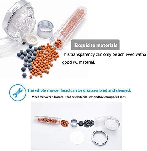 Shower Head,High Pressure Water Saving Detachable 3 Mode Function Filtered Handheld Showerhead for Dry Hair & Skin SPA