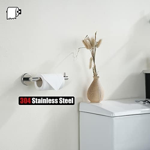 JQK Chrome Toilet Paper Holder, 5 Inch 304 Stainless Steel Thick 8mm Tissue Paper Dispenser for Bathroom, Hold Mega Rolls, Polished Chrome Wall Mount 2 Pack, TPH100-CH-P2