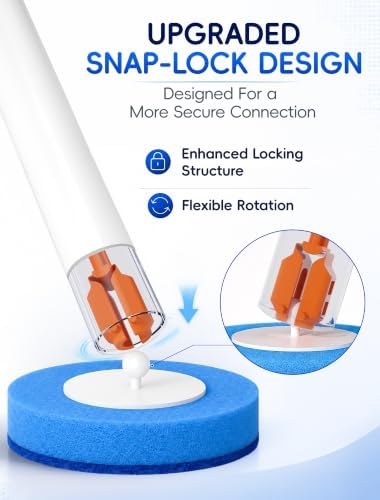 Toilet Bowl Cleaning Wand, Disposable Toilet Brush Kit with Replacement Heads and Press Button Handle 42 Refills