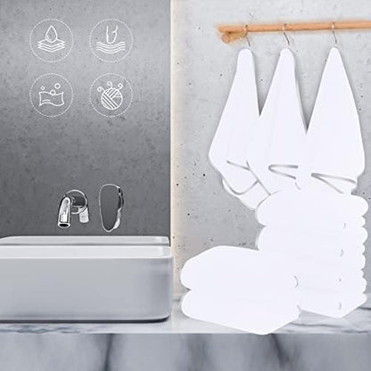TENSTARS Silk Hemming Hand Towels for Bathroom - Quick Drying - Ultra Soft Microfiber Absorbent Towel for Bath Fitness, Gym, Shower, Hotel, and Spa - 16x28 Inch | Set of 6, White