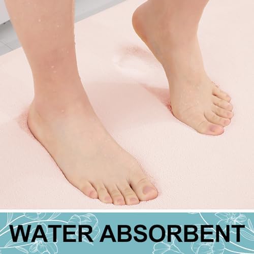 Smiry Memory Foam Bath Mat 24x16, Extra Soft and Absorbent Bathroom Rugs