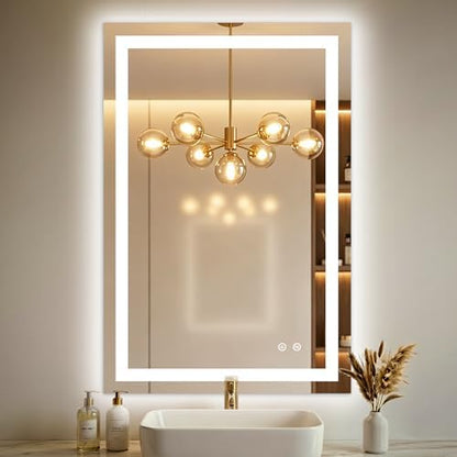 36x24 LED Bathroom Mirror with Lights, Lighted Vanity Mirror for Wall