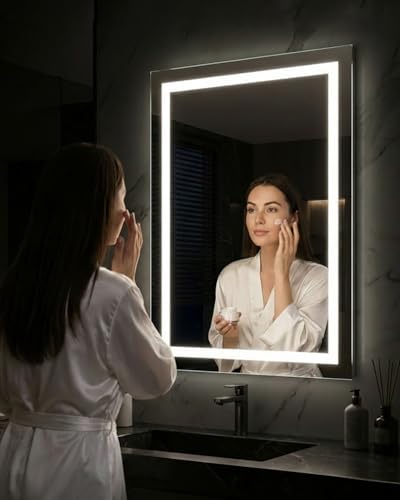 40"x 30" LED Bathroom Mirror with Lights, 90CRI Anti-Fog Wall Vanity Mirror
