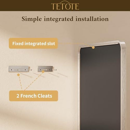 TETOTE Brushed Nickel Mirror 48 x 30 Brushed Nickel Metal Framed Bathroom Mirror, Tempered Glass, Modern Farmhouse Wall Mounted Mirror for Decorative(Horizontal/Vertical)