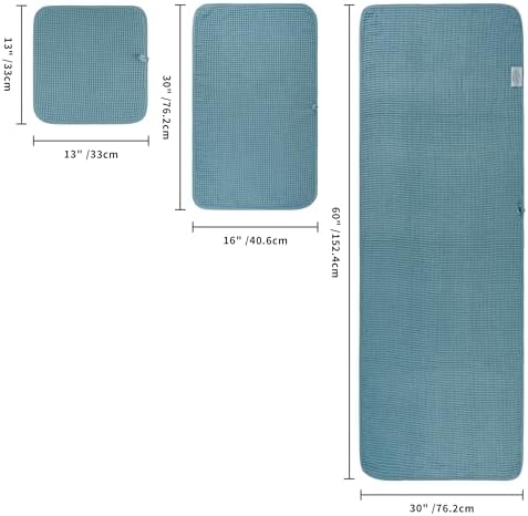 POLYTE 430 GSM Poly Blend Microfiber Quick Dry Waffle Bath Towel Set of 6
