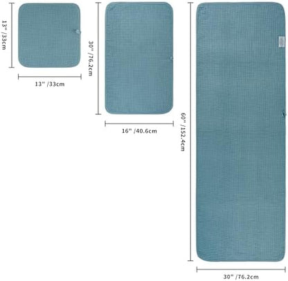POLYTE 430 GSM Poly Blend Microfiber Quick Dry Waffle Bath Towel Set of 6