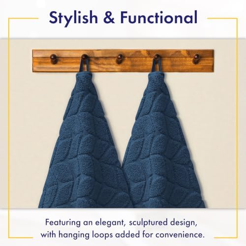 Alusa Home Ultra Soft & Stylish 700 GSM Luxury Bath Sheets | Pack of 2 | Extra Large 35x70 Inches | 100% Zero-Twist, Long-Staple Cotton | Remarkably Absorbent (Navy Blue)