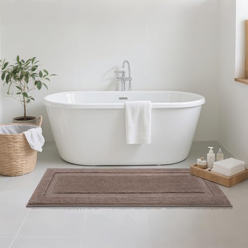 SHACOS Soft Microfiber Bathroom Rugs Set of 2 Pieces, Coffee