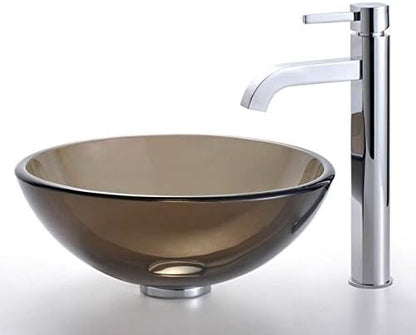 KRAUS Ramus Single Handle Vessel Sink Bathroom Faucet in Satin Nickel, FVS-1007SN