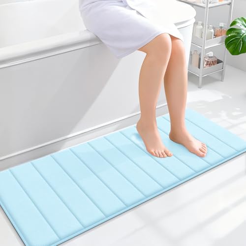 OLANLY Memory Foam Long Bathroom Rugs Runner 47x17, Super Soft Absorbent