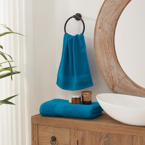 COZYART Luxury Bath Towel Set 6 Pcs Teal/Peacock Blue 100% Turkish Cotton