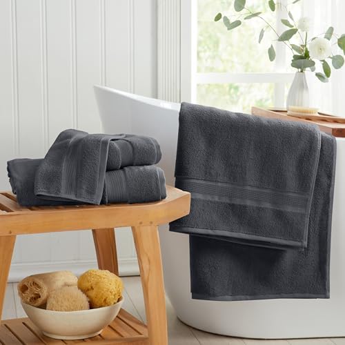 Luxury Bamboo Rayon Oversized Bath Towel Set | 2-Pack | Ultra Soft | Grey