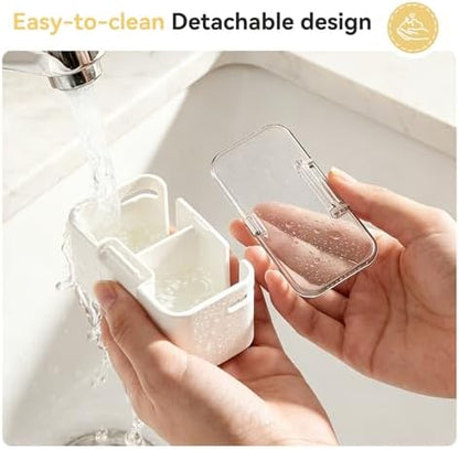 MOPMS Toothbrush Holders for Bathrooms with 2 Slot Independent Compartment