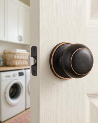 Haidms 6 Pack Oil Rubbed Bronze Passage Door Knobs, Bronze Closet Door Knobs, Passage Doorknobs Interior for Closet or Hall, Hallways