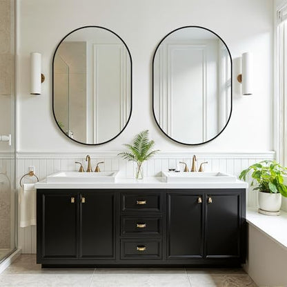 Oval Bathroom Mirror for Over Sink, 2 Pack 24"x36" Vanity Mirror, Black