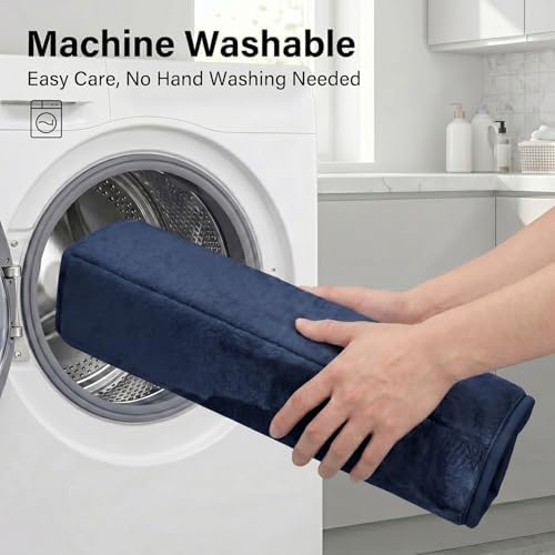 2 Piece Memory Foam Bath Mat Set, Extra Soft Absorbent Bathroom Rugs with U-Shaped Toilet Rug, Non-Slip Backing, Machine Washable, 24x16 + 20x20 U-Shaped, Navy Blue