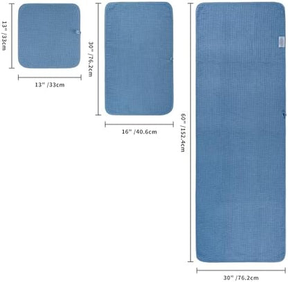 POLYTE 430 GSM Poly Blend Microfiber Quick Dry Waffle Bath Towel Set of 6