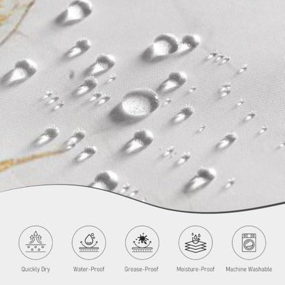Abstract Marble Shower Curtain Modern Charcoal Luxury Gold Ink Texture Gray Ombre Watercolor Bathroom Curtain Set with Hooks Soft and Lightweight Waterproof Fabric Machine Washable 72" Wx84 L