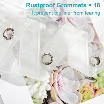 EurCross Heavy Duty Extra Wide Shower Curtain Liner 108 x 72 inch with 3D Pebble Design, Thick 11G EVA Heavyweight Clear Shower Liner Curtains for Bathroom with 3 Strong Magnet
