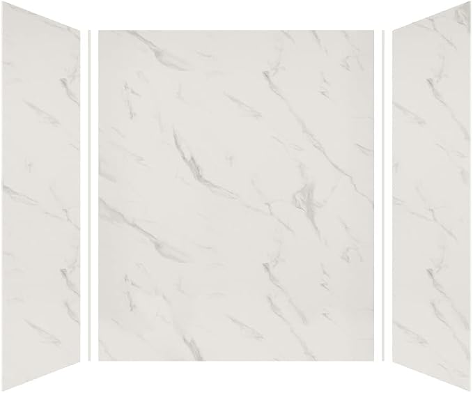 Transolid EWK604872-41 Expressions 3-Panel Shower Wall Kit, 48-in L x 60-in W x 72-in H, Bianca