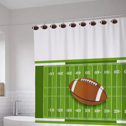 12-Piece Football Shower Curtain Hooks for Bathroom