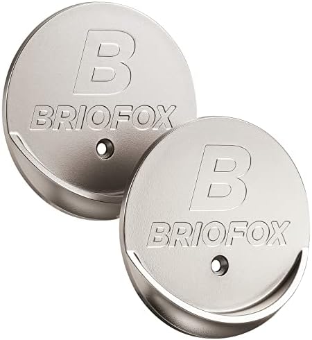 BRIOFOX Shower Curtain Rod Holder 3M Adhesive | Heat Resistant | Waterproof | Max Load 60 lbs Shower Rod Retainer for Wall, 2 Pack, Nickel (Rod Not Included)